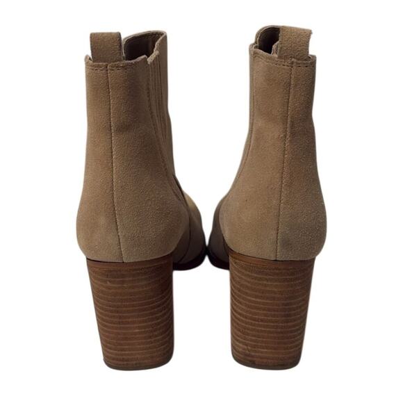 Mark Fisher Womens Tan Suede Ankle Boots Women’s 8.5 Block Heel Western Boho - Picture 5 of 12